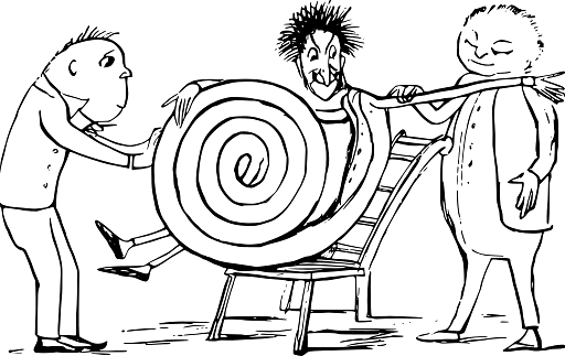 Edward Lear Drawing Rolled-up Man