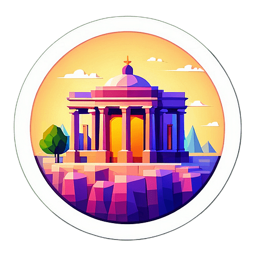 Art Gallery, Minimalist App Icon - Circle Icon Bevel Border