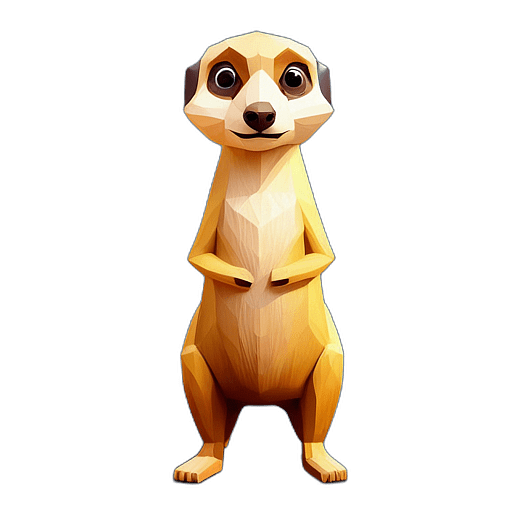 Meerkat, Cartoon Character - In The Style Of Pixar, Single View, No Shadow