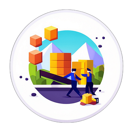 Moving Company, Minimalist App Icon - Circle Icon Bevel Border