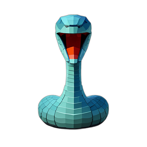 Cobra, Cartoon Character - In The Style Of Pixar, Single View, No Shadow