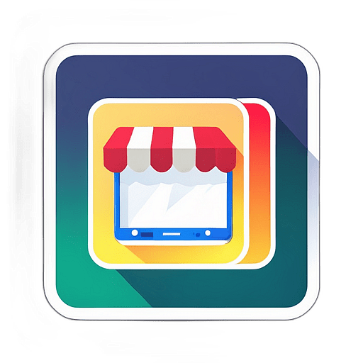 Electronic Store, Minimalist App Icon - Circle Icon Bevel Border