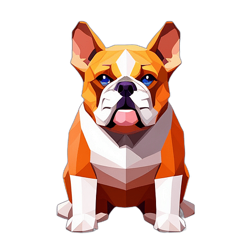 Bulldog, Children'S Cartoon Animation Style - Full Body, Single View, No Shadow