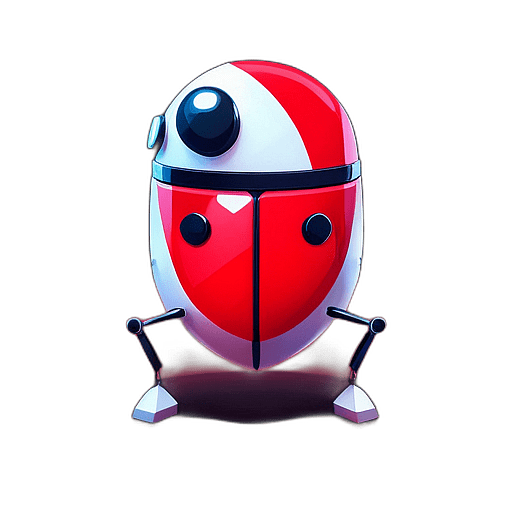 Ladybug, Children'S Cartoon Animation Style -  Full Body, Single View, No Shadow