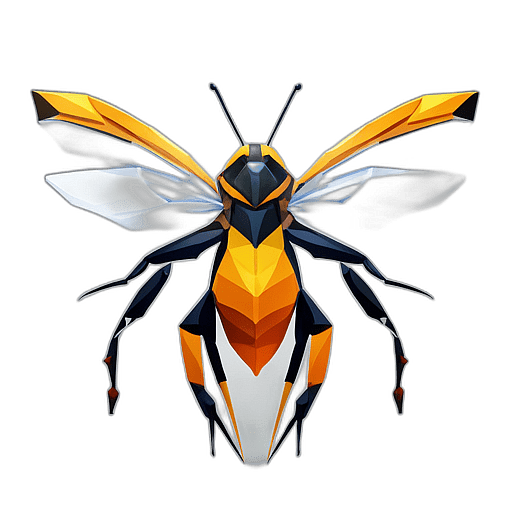 Tarantula Hawk Wasp, Children'S Cartoon Animation Style -  Full Body, Single View, No Shadow