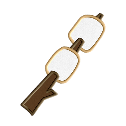 Two Marshmallows on A Stick Clipart