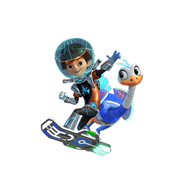 Miles and M.E.R.C. on the Hoverboard