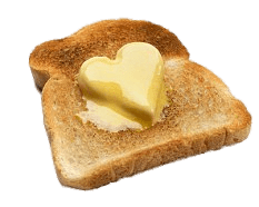 Heart Shaped Butter on Toast