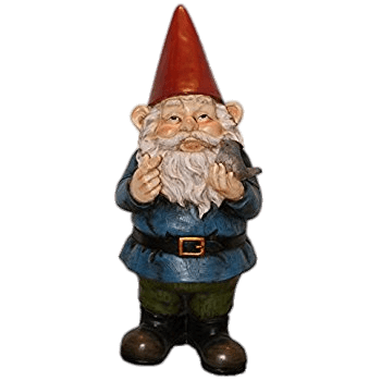 Garden Gnome Holding Bird