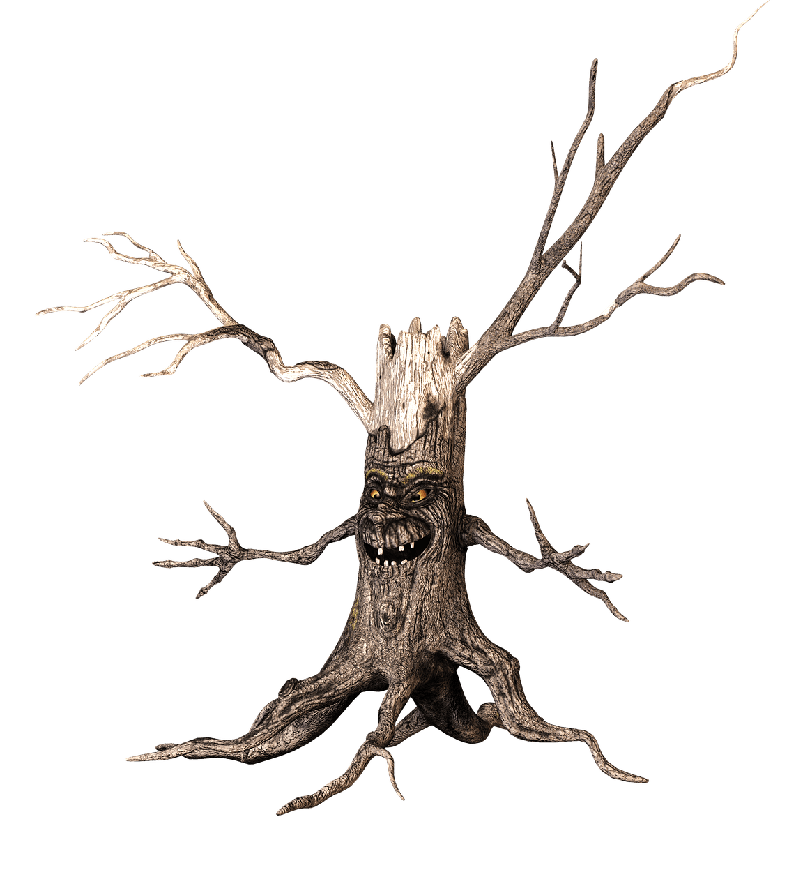 Tree With Scary Face and Arms