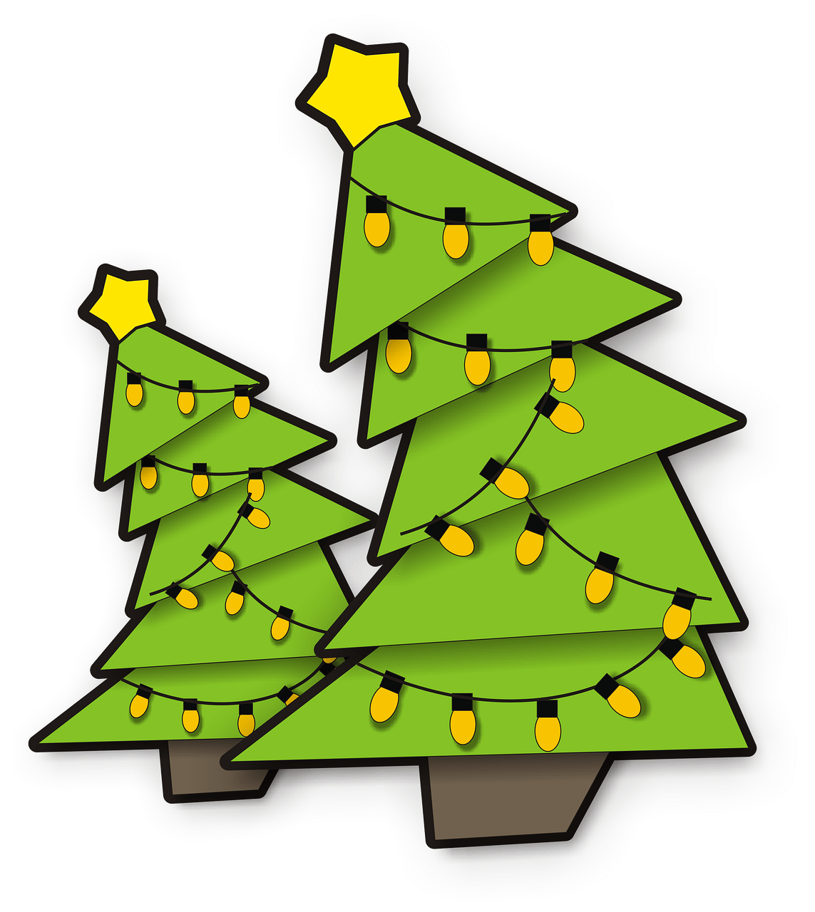 Christmas Trees With Lighting