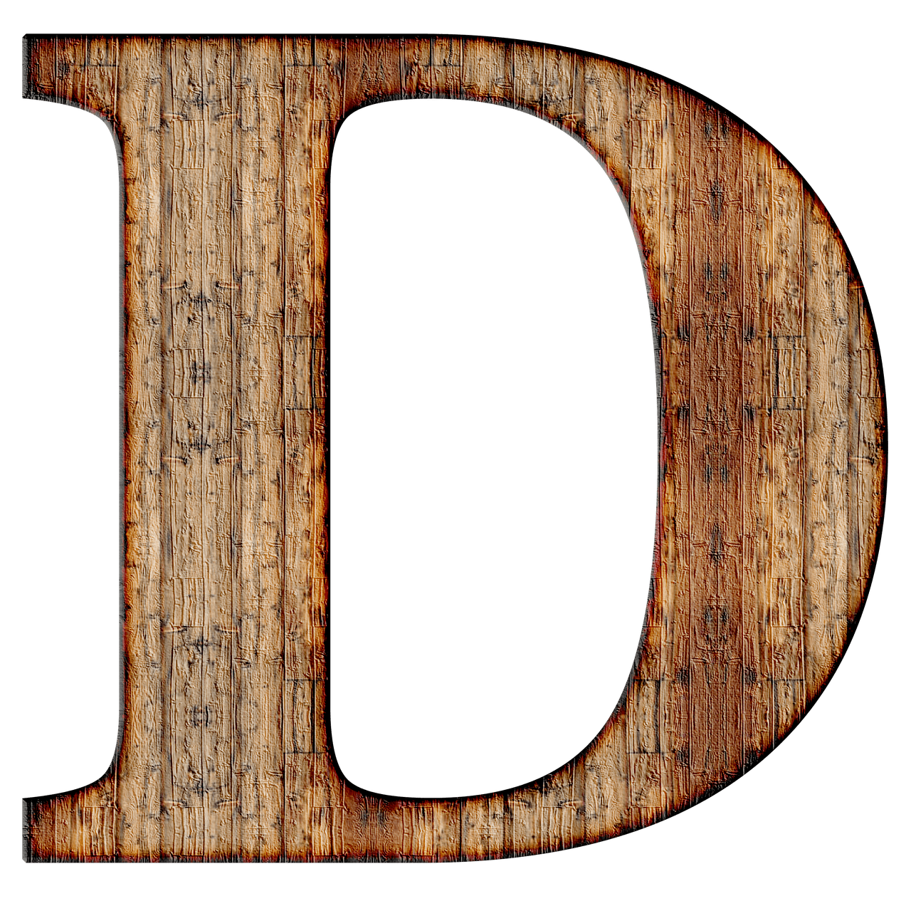 Wooden Capital Letter D
