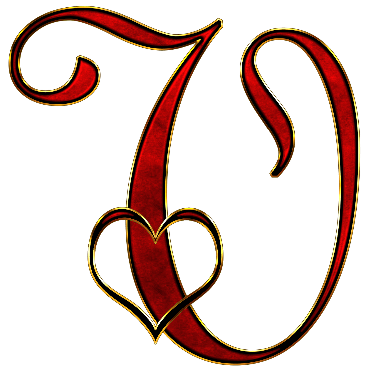Valentine Capital Letter V