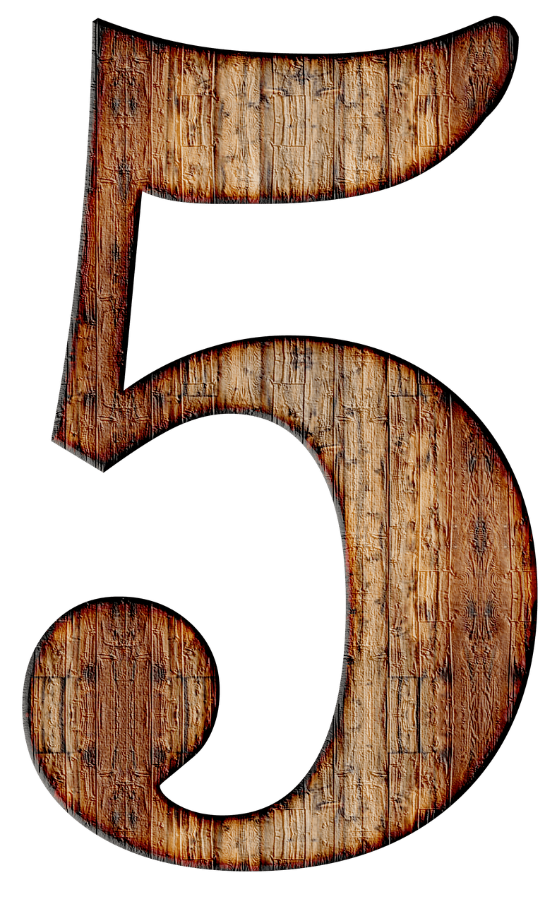 Wooden Number 5