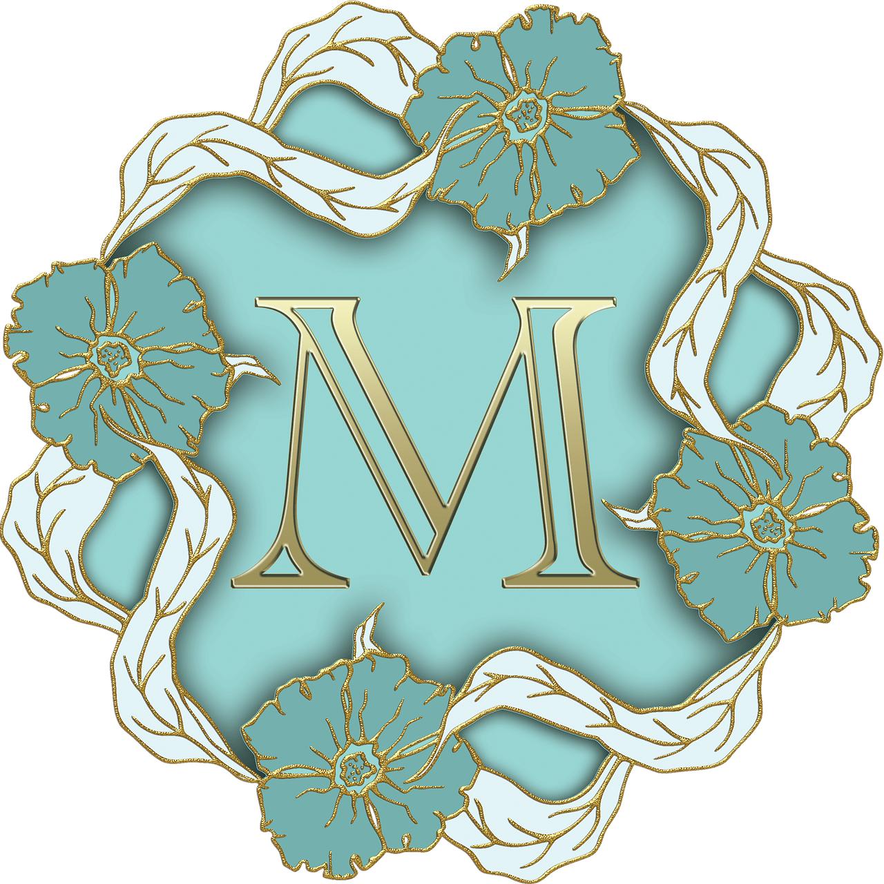Flower Theme Capital Letter M