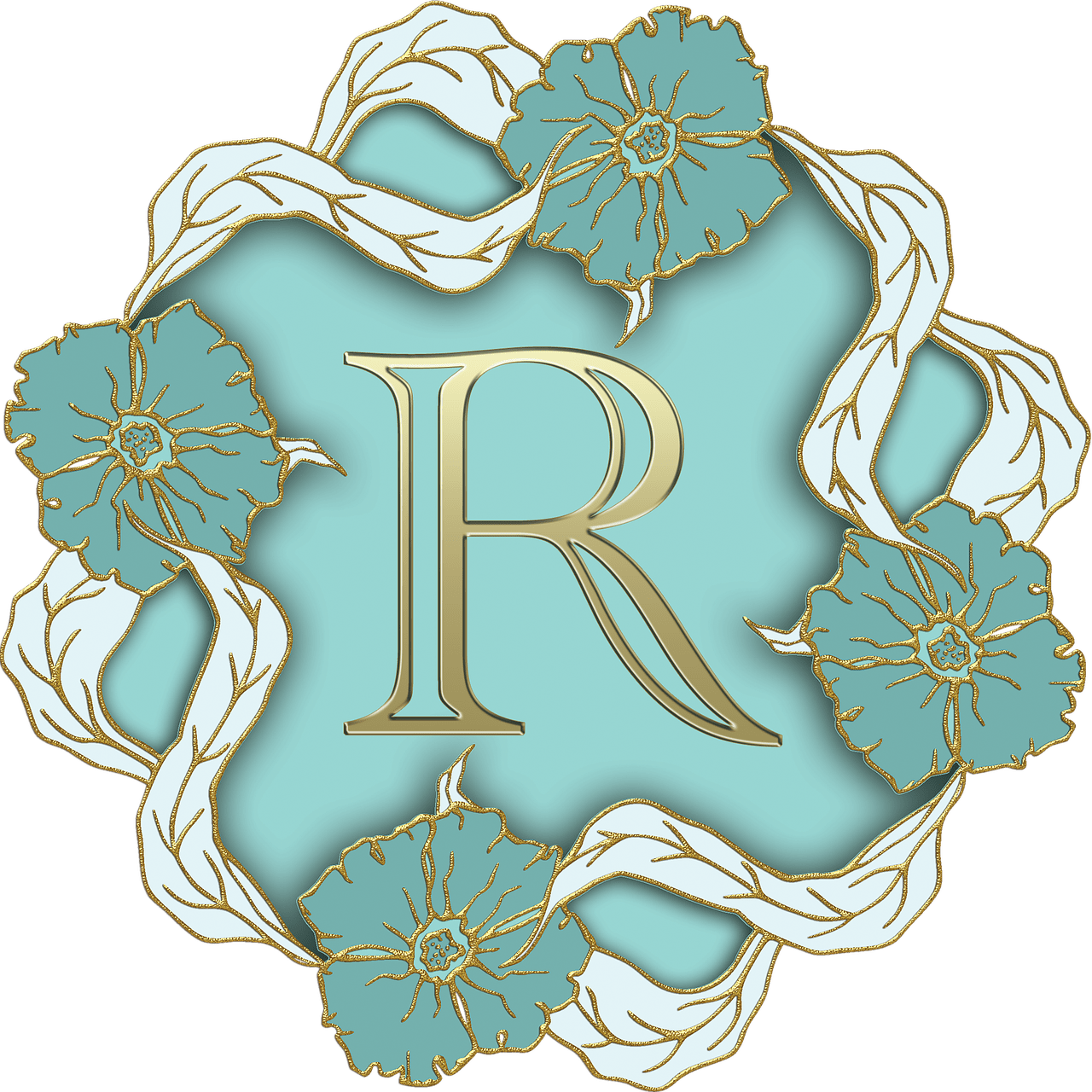 Flower Theme Capital Letter R