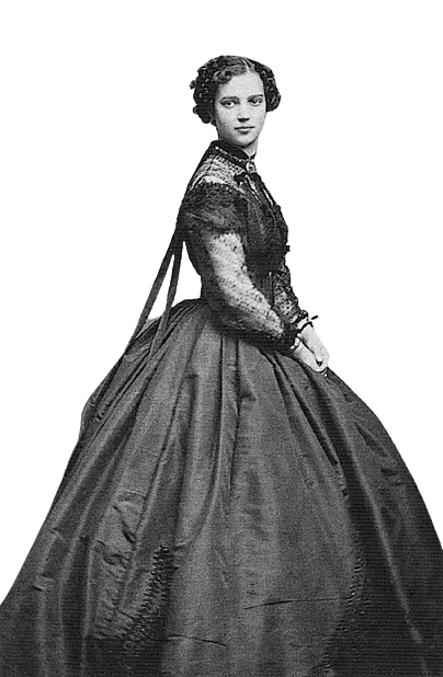 Victorian Woman Black Dress