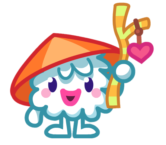 Wuzzle the Wandering Wumple Holding Up Walking Stick