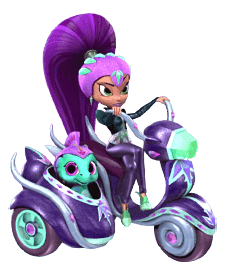 Shimmer and Shine Zeta on Motorcycle