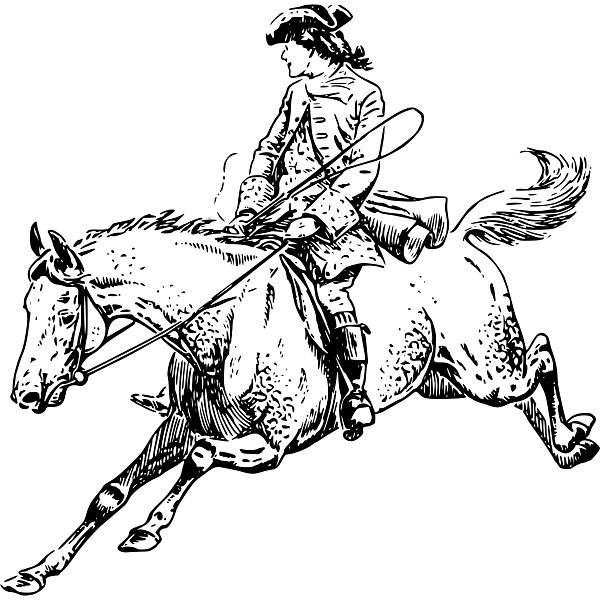 17th Century Rider On Horse Vintage Illustration