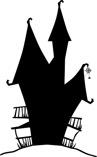 Halloween Image of a Haunted House on a Hill