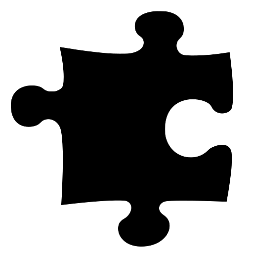 Silhouette of Jigsaw Puzzle Piece with One Opening