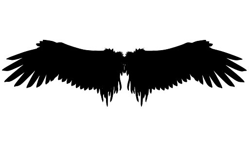 Silhouette of Connected Angel Wings