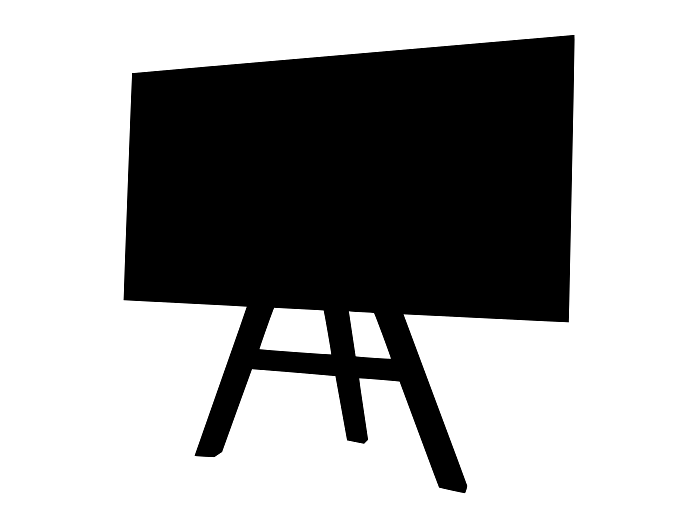 Silhouette of Vintage Blackboard on Easel