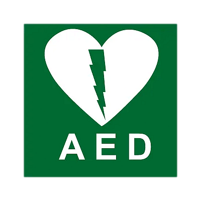 AED Green Square Sign