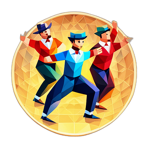 A lively salsa club where dancers move in sync with the rhythm of the congas. low poly app icon