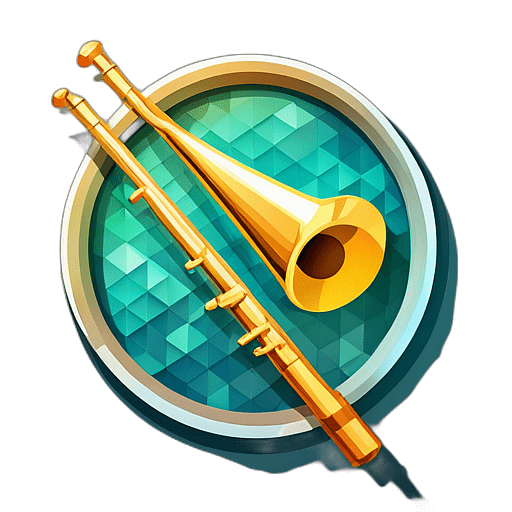 Low poly trombone app icon