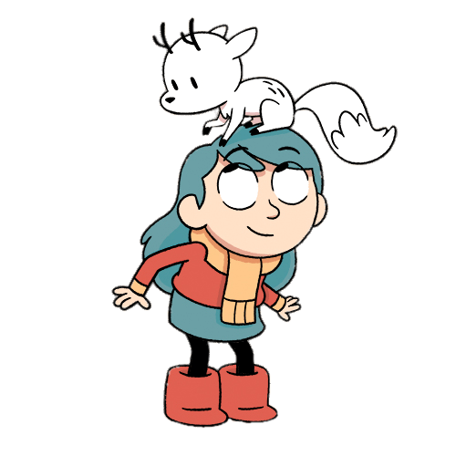 Hilda With Pet Twigs on Head