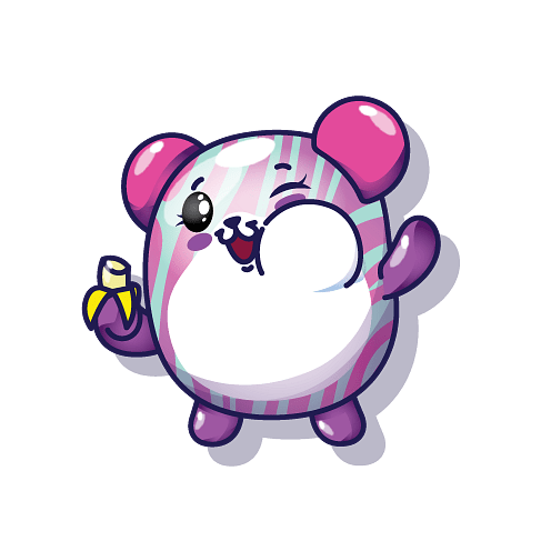 Pikmi Pop Hobnob the Hamster eating a banana