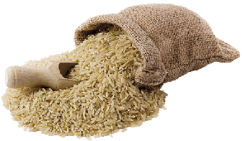 Bag With Spilled Rice and Scoop