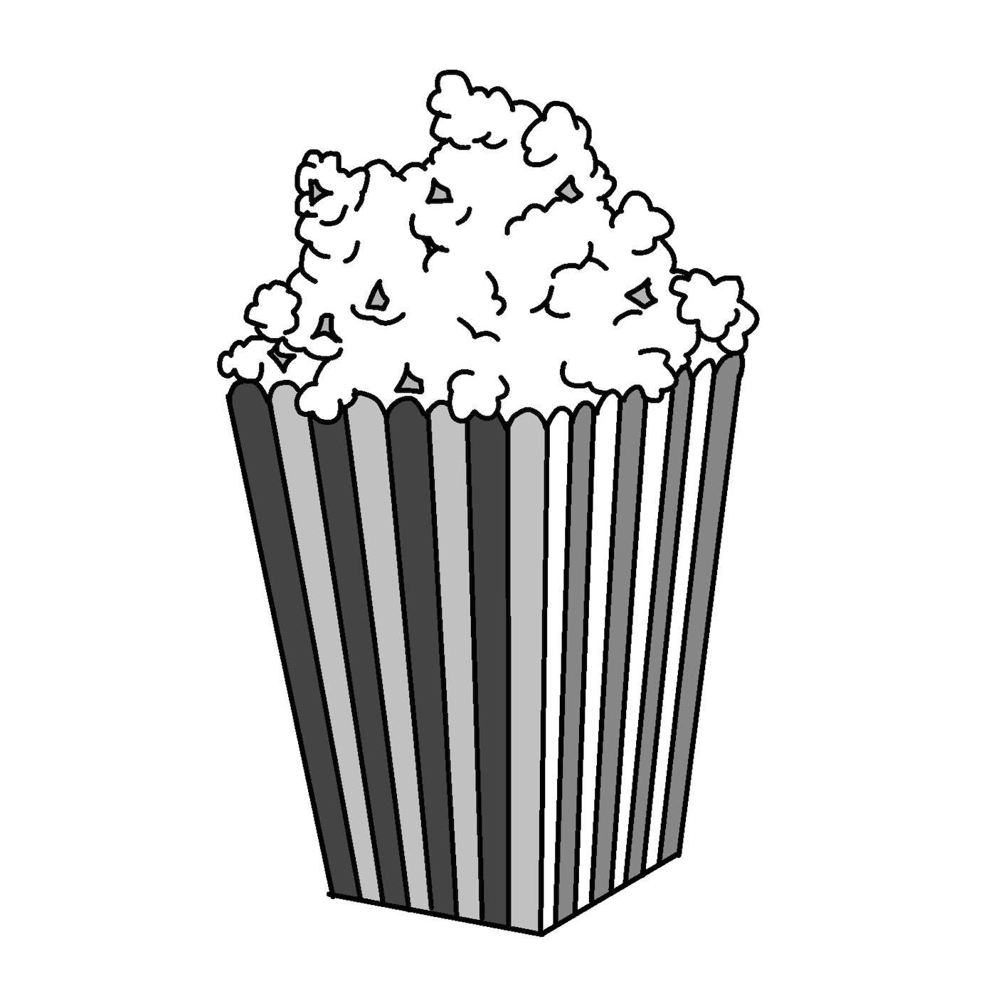 Popcorn In Striped Box Illustration