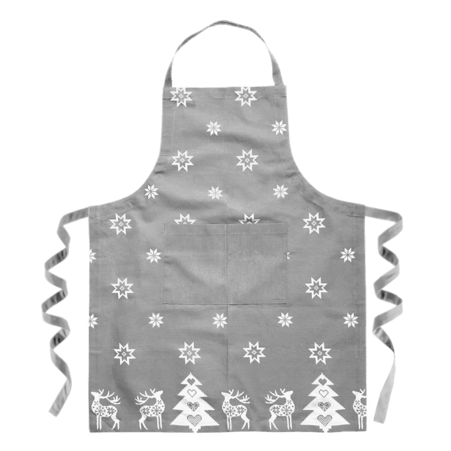 Grey Christmas Apron