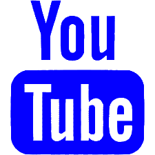 YouTube logo blue transparent