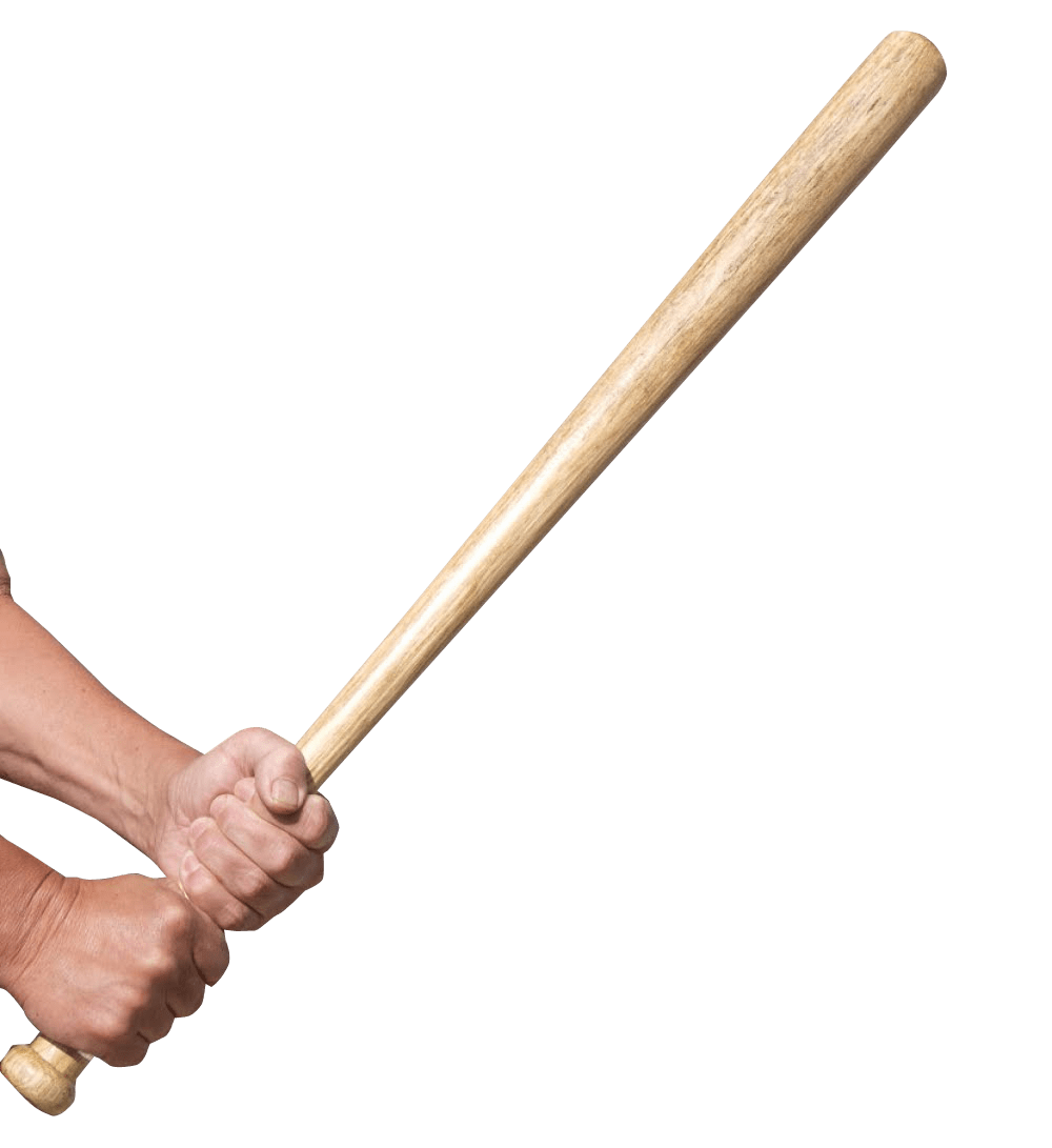 Hands Holding A Baseball Bat