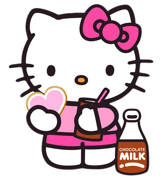Hello Kitty Drinking Chocolate Milk