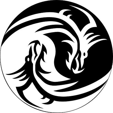 Yin Yang with Dragon Heads