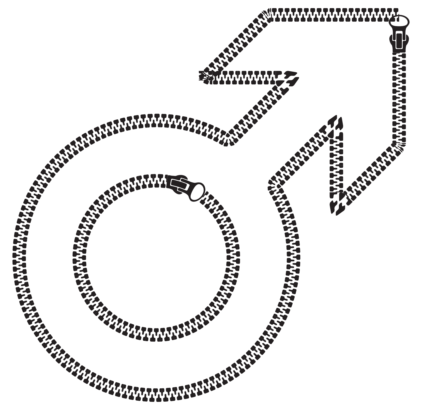 Male Symbol Zippers