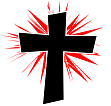Black Cross with Red Flare