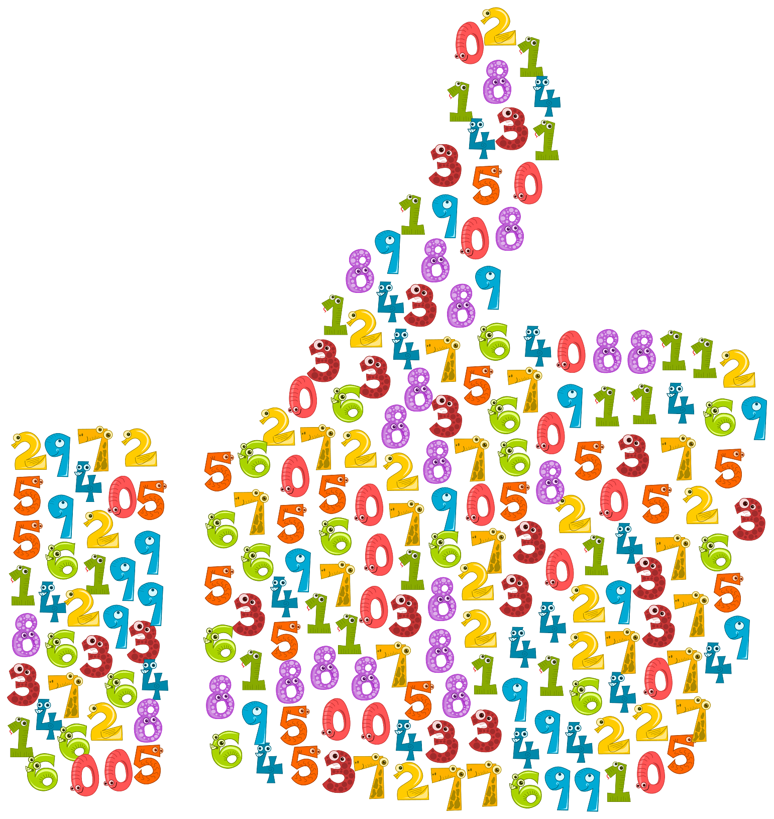 Thumb Made Up of Numbers