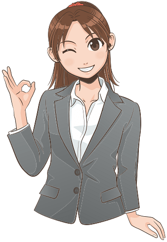 Manga Style Woman Making OK Gesture