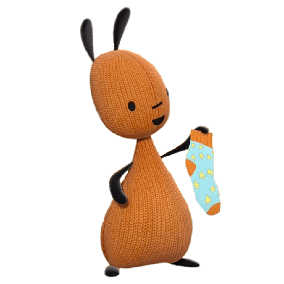 Bing Bunny Character Flop holding a Sock