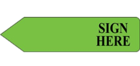 Sign Here Green Arrow
