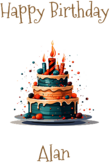 Happy Birthday Alan, Personal Custom Message