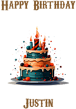 Happy Birthday Justin, Personal Custom Message