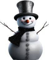 Snowman with Silver Top Hat