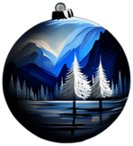 Gingham Checked Bauble In Blue And White, Minimalist - Single Item, Decorated Christmas Bauble, High Detail, No Shadow